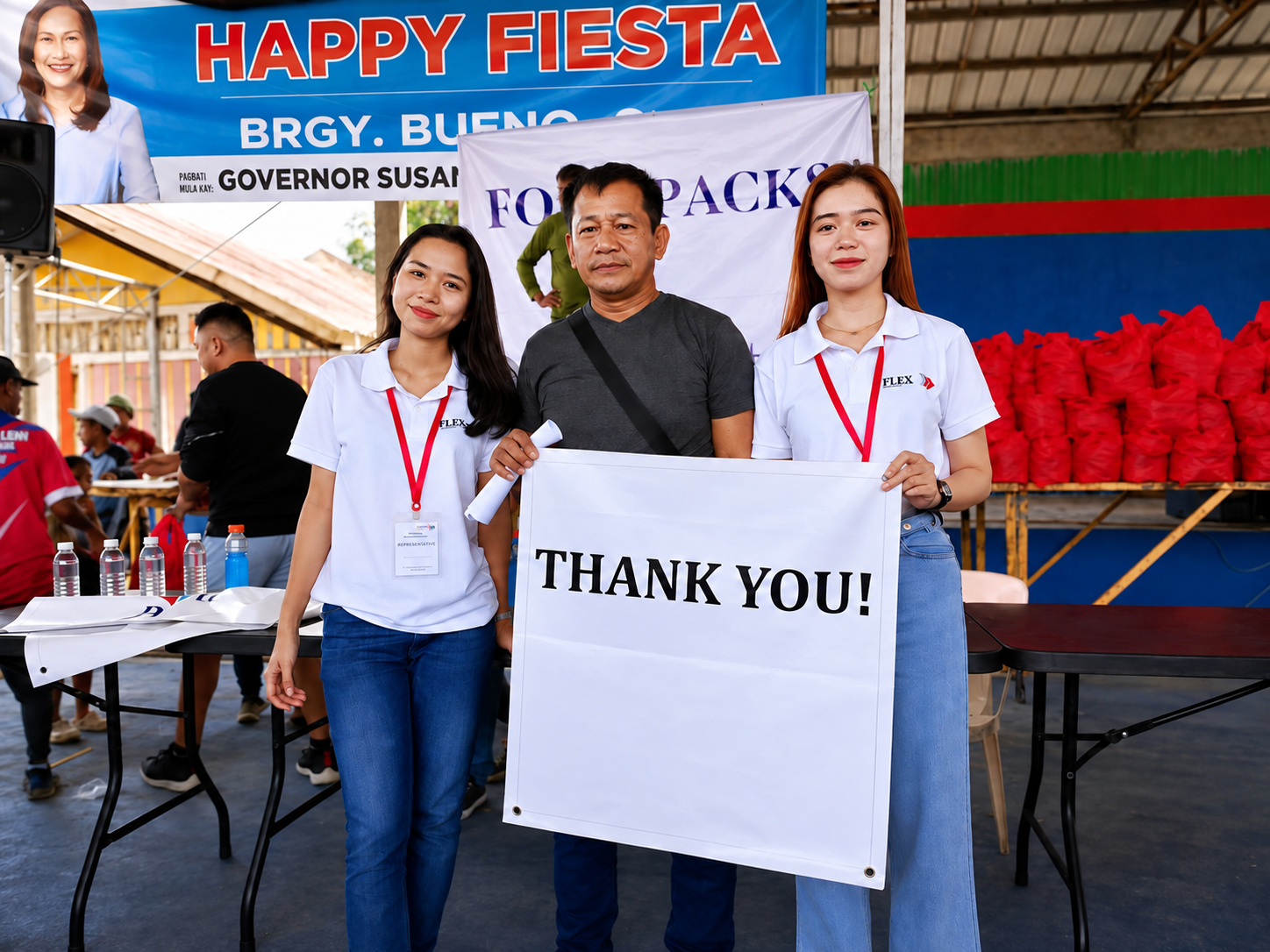 Flex team members recognized by partner organizations after a distribution drive